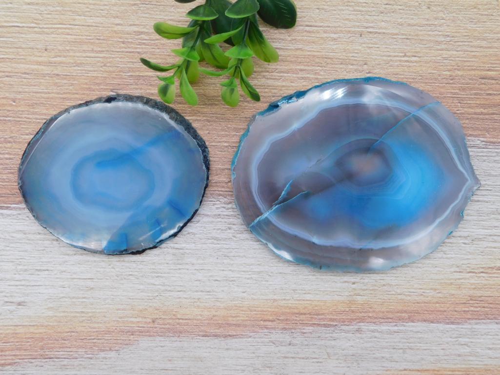 AGATE SLICES ROCK STONE LAPIDARY SPECIMEN (1 of 2)