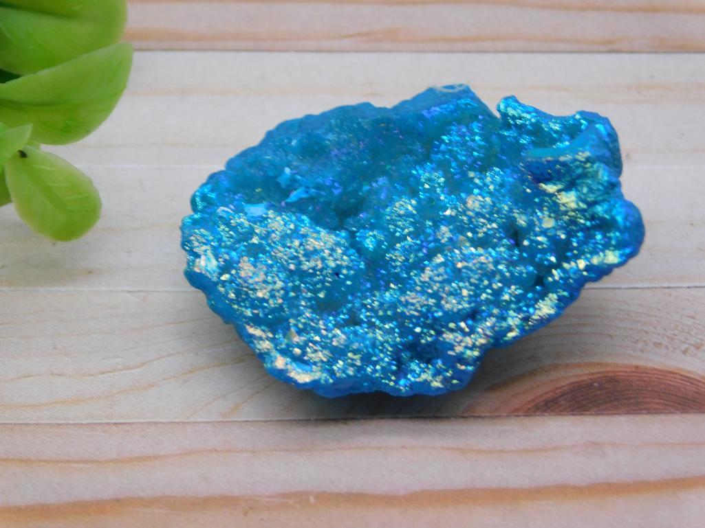 BLUE ALIEN EGG GEODE ROCK STONE LAPIDARY SPECIMEN (1 of 2)