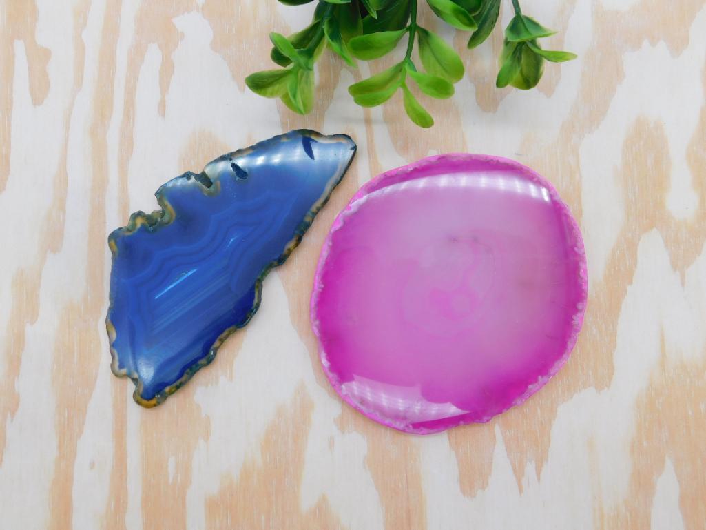 AGATE SLICES ROCK STONE LAPIDARY SPECIMEN (1 of 2)