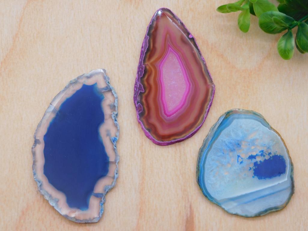 AGATE SLICES ROCK STONE LAPIDARY SPECIMEN (1 of 2)