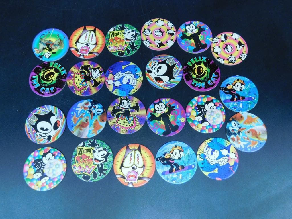 FELIX THE CAT RETRO POGS COLLECTIBLE GAMING VINTAGE ANTIQUE: FELIX THE CAT RETRO POGS COLLECTIBLE GAMING VINTAGE ANTIQUE