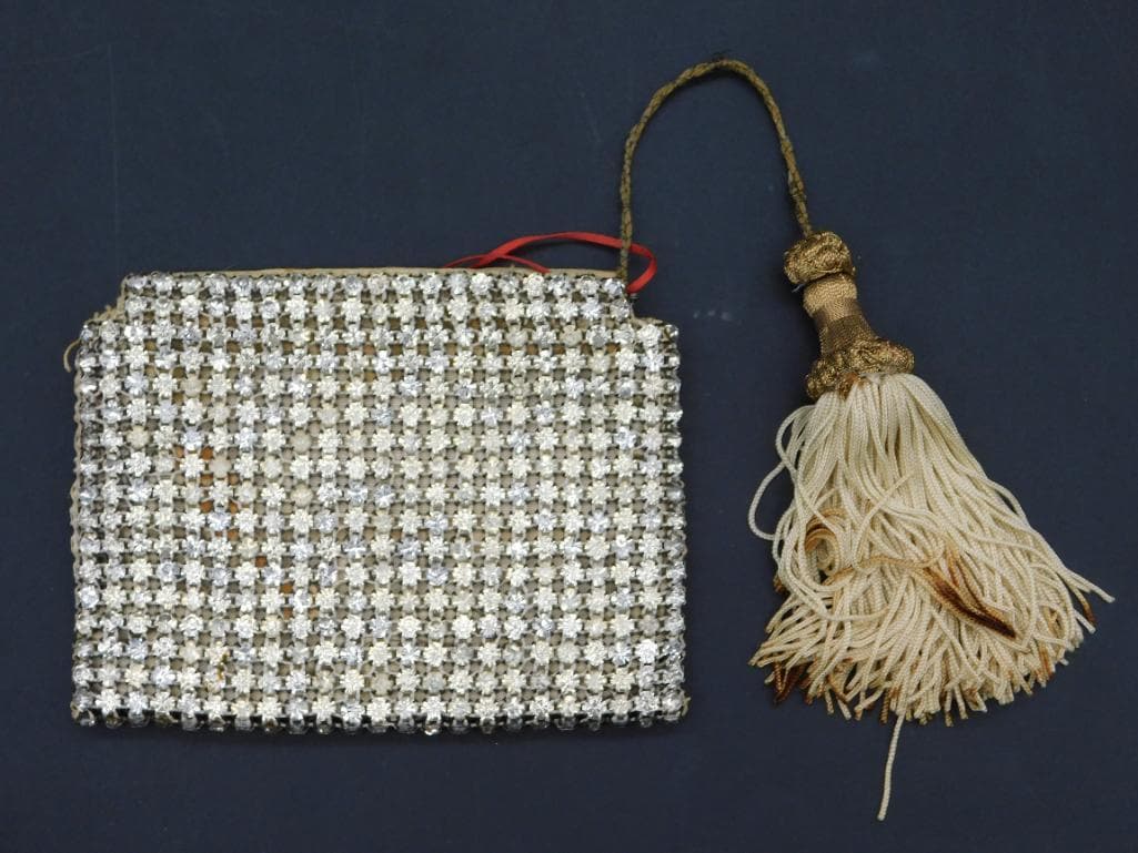 RHINESTONE HANDBAG PURSE CLUTCH VINTAGE ANTIQUE (1 of 3)