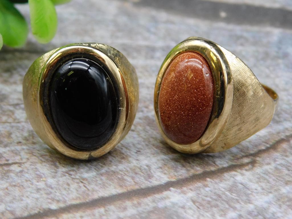 MIXED STONE RINGS VINTAGE ANTIQUE (1 of 2)