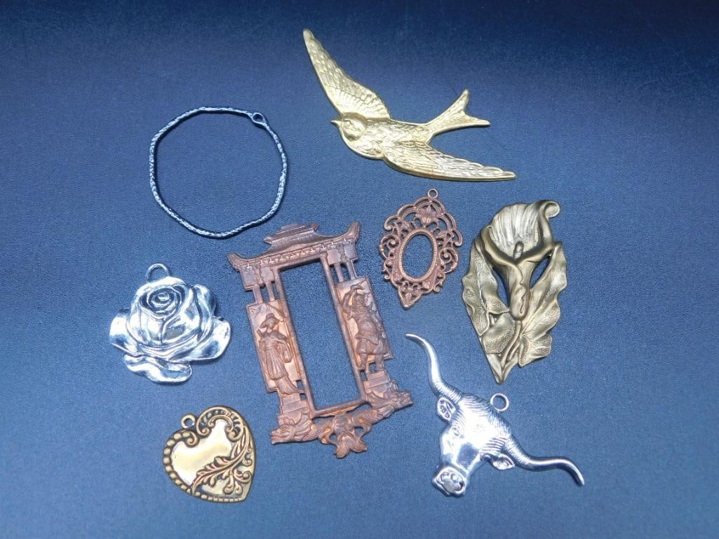 MIXED PENDANT LOT VINTAGE ANTIQUE (1 of 2)