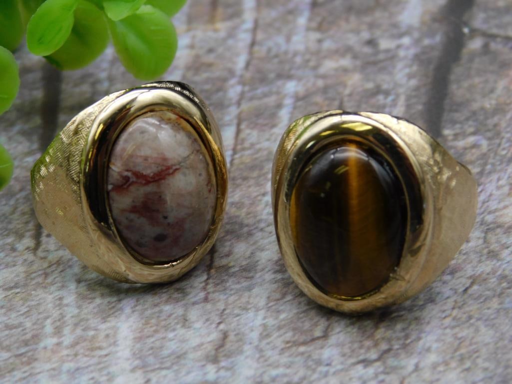 MIXED STONE RINGS SIZE 10 VINTAGE ANTIQUE (1 of 2)