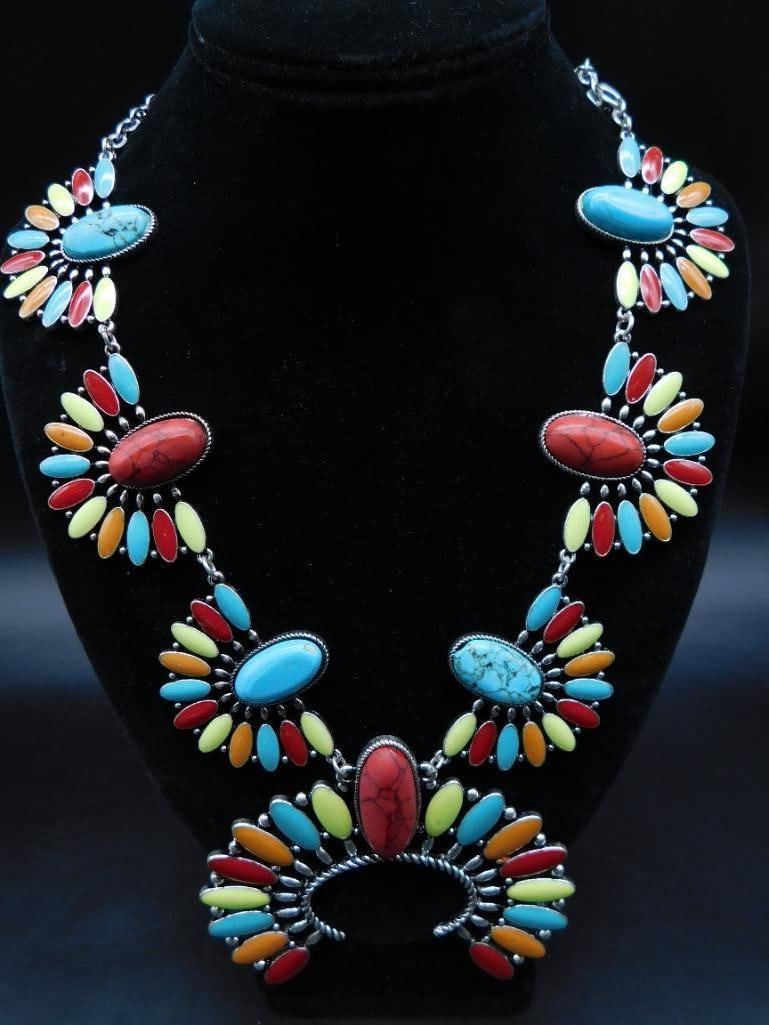 COSTUME JEWELRY WESTERN NECKLACE VINTAGE ANTIQUE: COSTUME JEWELRY WESTERN NECKLACE VINTAGE ANTIQUE