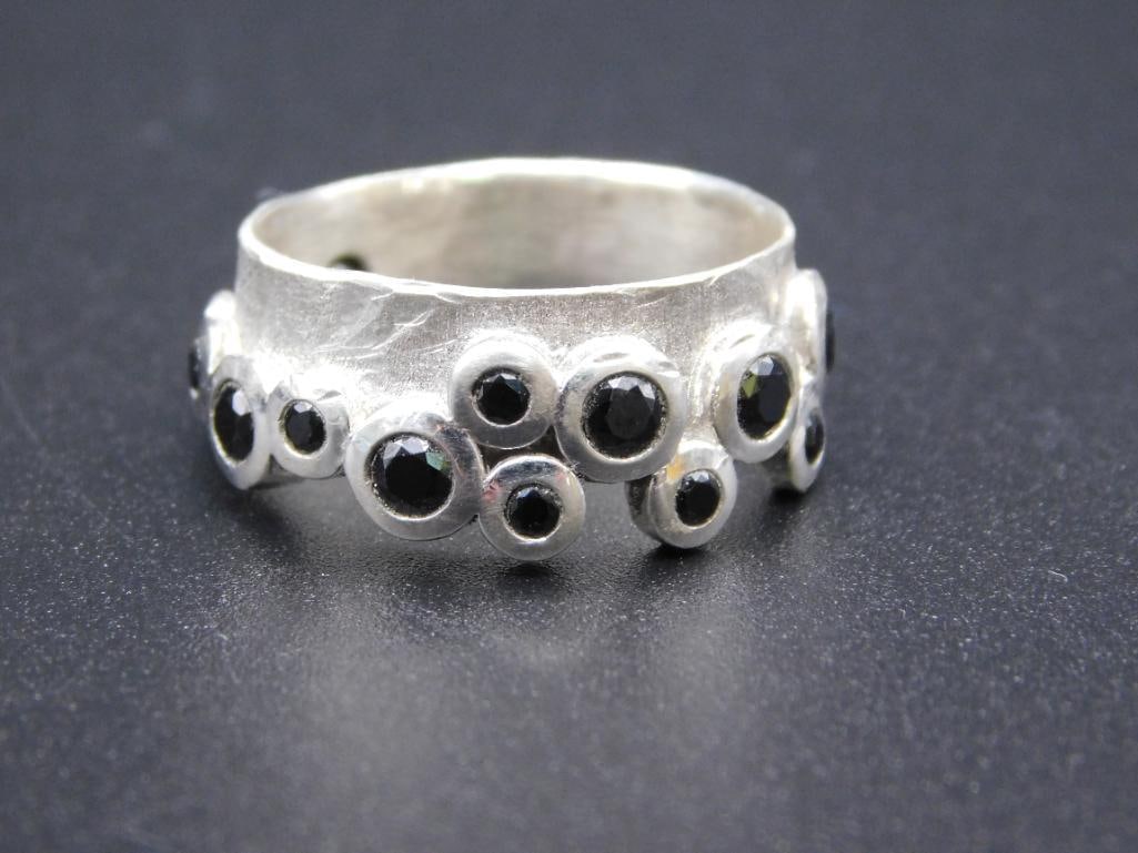 STERLING SILVER SPINEL RING SIZE 8 VINTAGE ANTIQUE: STERLING SILVER SPINEL RING SIZE 8 VINTAGE ANTIQUE