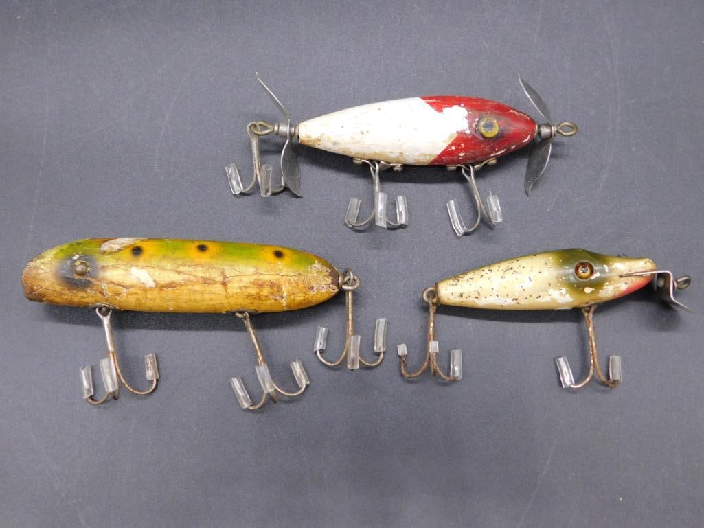 SET OF 3 FISHING LURES VINTAGE ANTIQUE 1466 (1 of 7)
