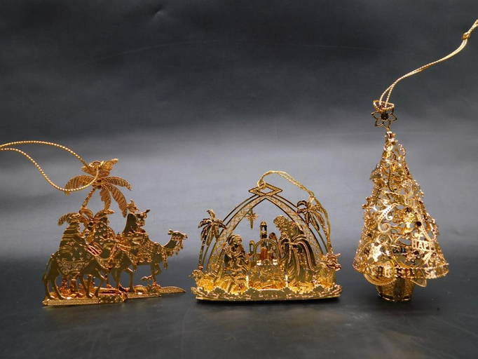 Danbury Mint Christmas Ornaments Set Of 3 Vintage Antique