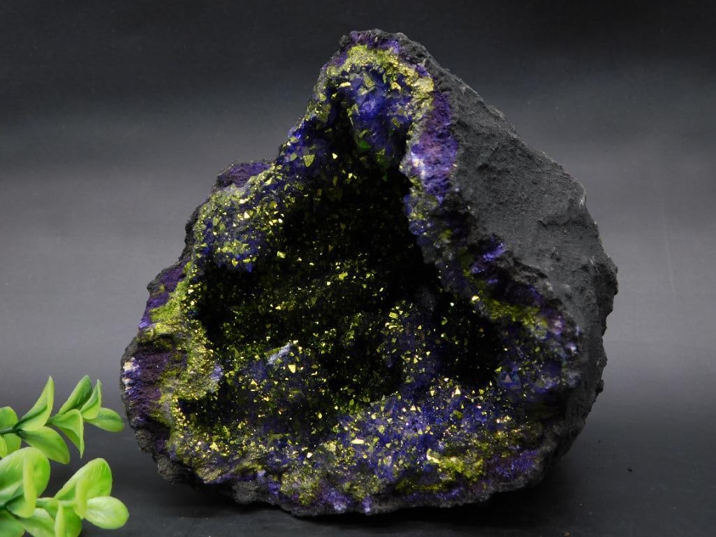 BLUE AND GOLD GEODE ROCK STONE LAPIDARY SPECIMEN (1 of 3)