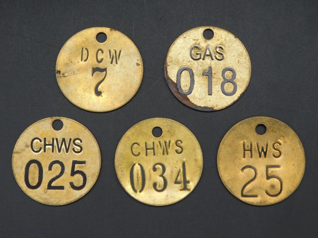VALVE IDENTIFICATION NUMBER BRASS TAGS VINTAGE ANTIQUE: VALVE IDENTIFICATION NUMBER BRASS TAGS VINTAGE ANTIQUE