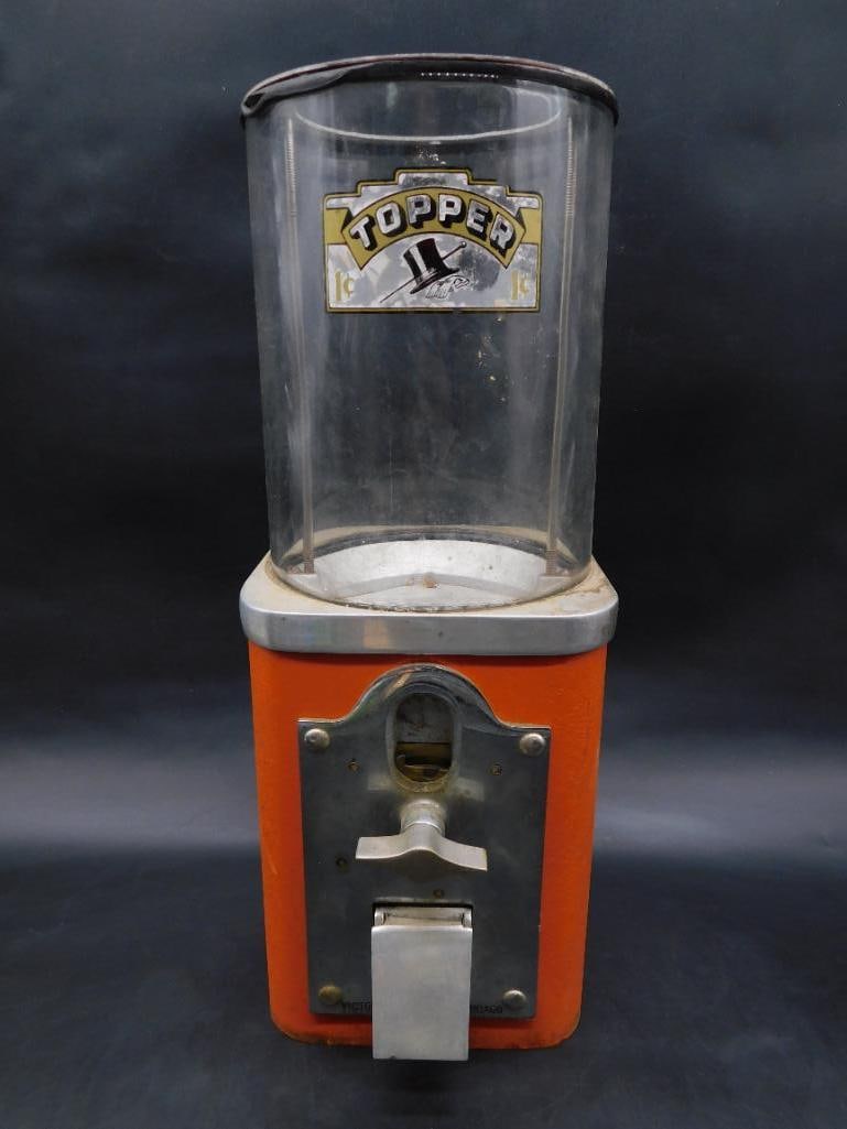 VICTOR TOPPER GUMBALL MACHINE VINTAGE ANTIQUE (1 of 6)