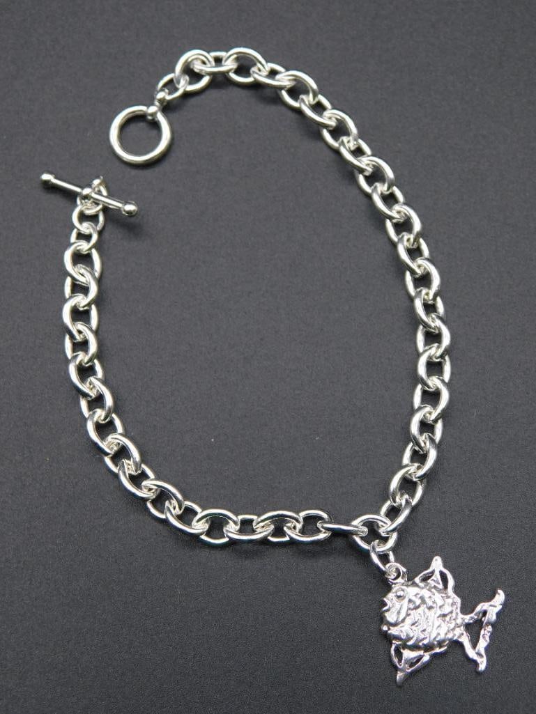 STERLING SILVER ANGEL FISH BRACELET VINTAGE ANTIQUE: STERLING SILVER ANGEL FISH BRACELET VINTAGE ANTIQUE