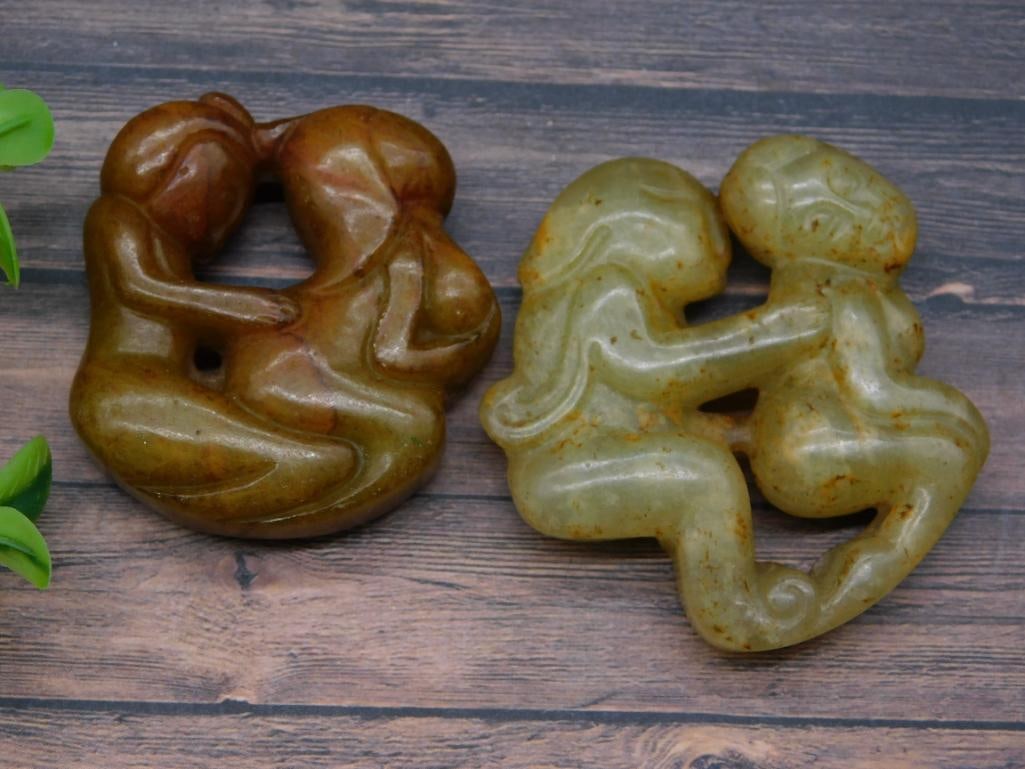 CARVED JADE ROCK STONE LAPIDARY SPECIMEN (1 of 2)