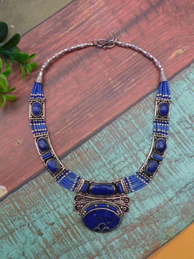 LAPIS LAZULI NECKLACE ROCK STONE LAPIDARY SPECIMEN (1 of 2)