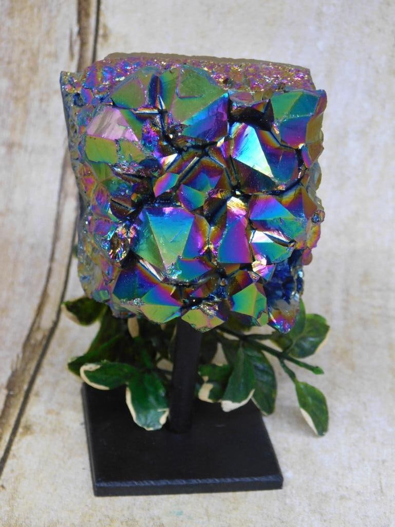 TITANIUM AMETHYST DISPLAY ROCK STONE LAPIDARY SPECIMEN: TITANIUM AMETHYST DISPLAY ROCK STONE LAPIDARY SPECIMEN