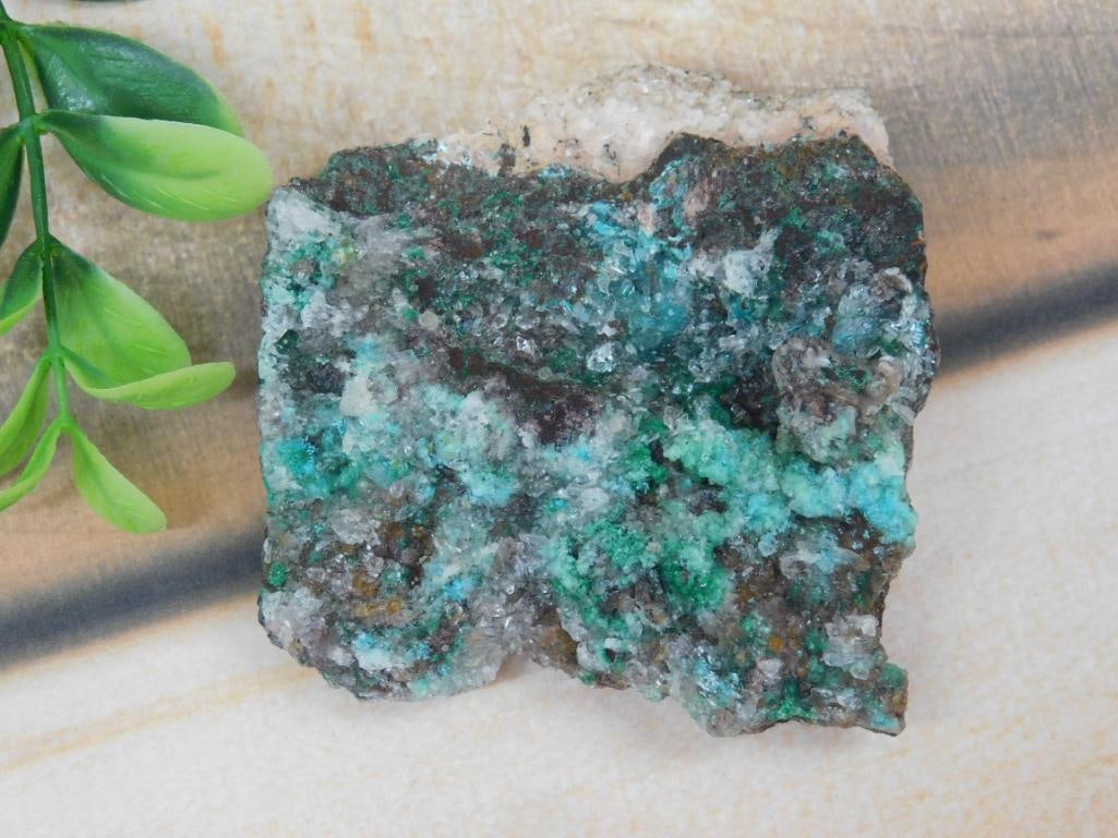 GREEN ROSALITE ON CALCITE ROCK STONE LAPIDARY SPECIMEN (1 of 2)