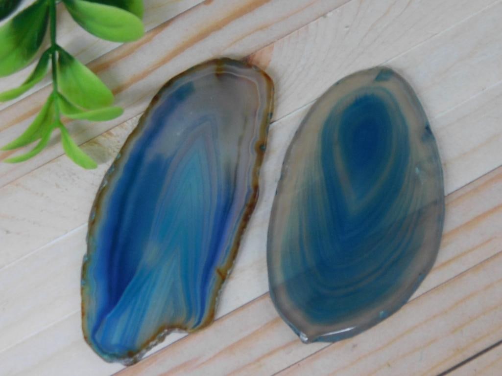 AGATE SLICES ROCK STONE LAPIDARY SPECIMEN (1 of 2)