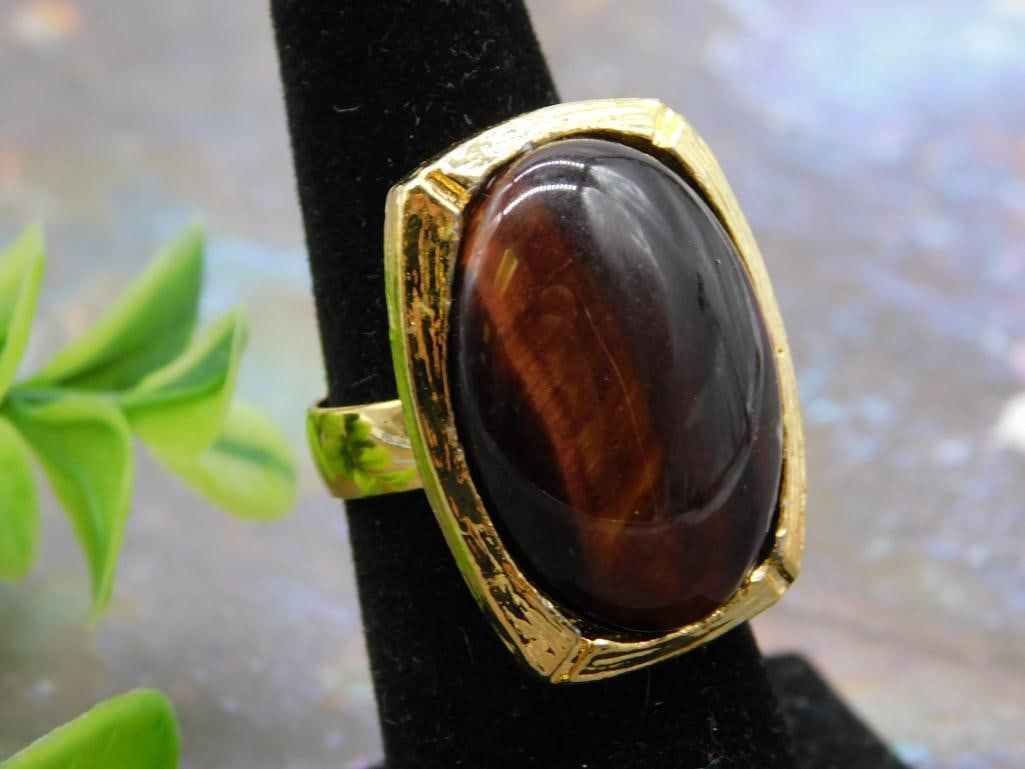 TIGER EYE RING ROCK STONE LAPIDARY SPECIMEN (1 of 2)