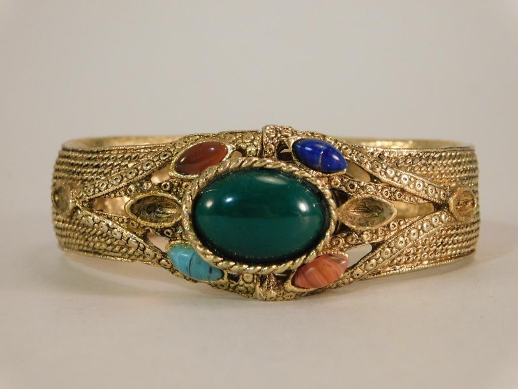 GENUINE MIXED STONE WATCH CUFF BRACELET ROCK STONE LAPIDARY SPECIMEN (1 of 6)