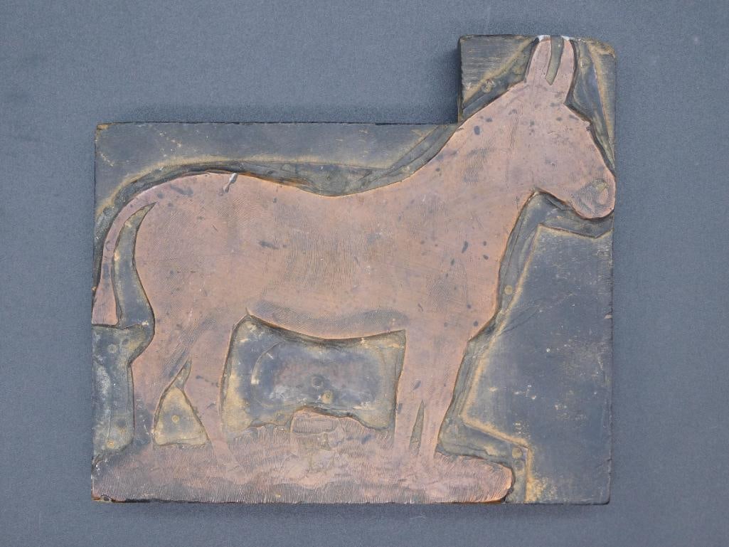 DONKEY FABRIC STAMP VINTAGE ANTIQUE: DONKEY FABRIC STAMP VINTAGE ANTIQUE