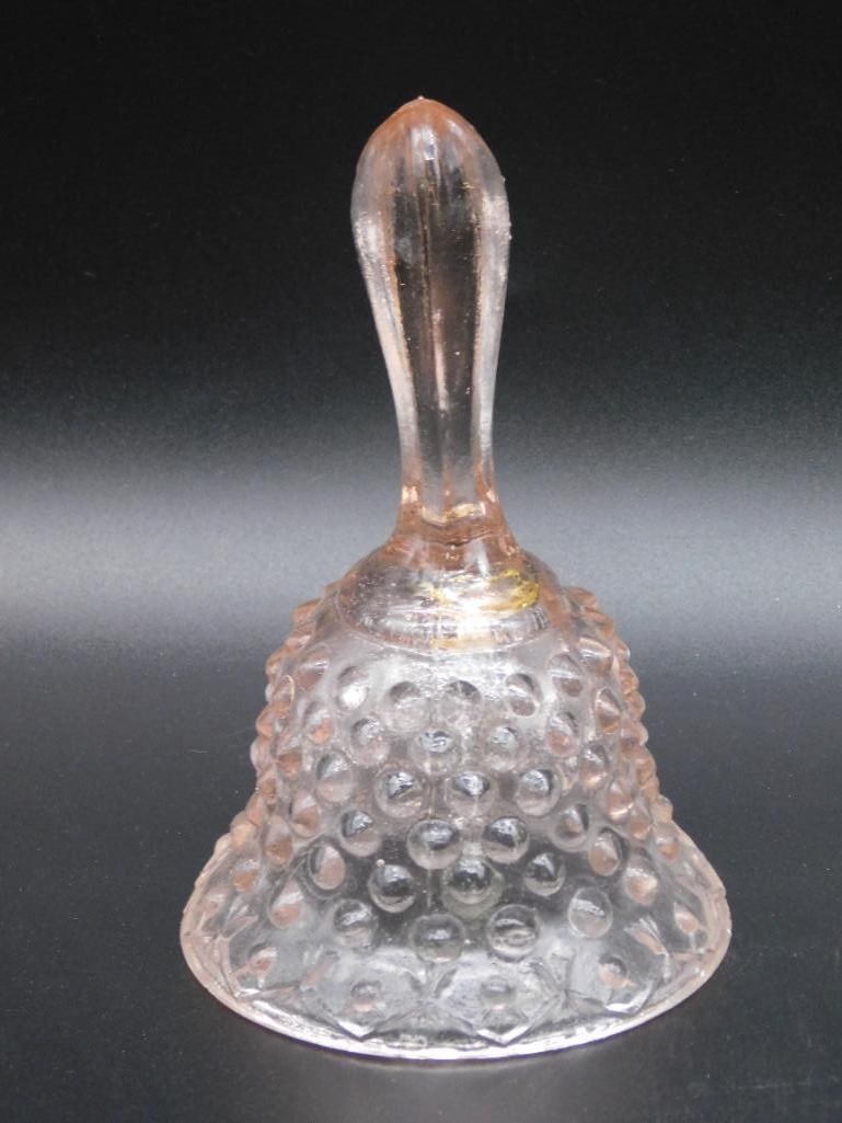 FENTON PINK HOBNAIL GLASS BELL VINTAGE ANTIQUE (1 of 2)