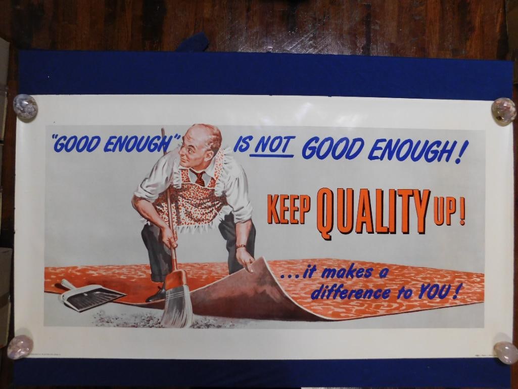 1951 THE SHELDON-CLAIRE COMPANY GOOD ENOUGH POSTER VINTAGE ANTIQUE (1 of 4)