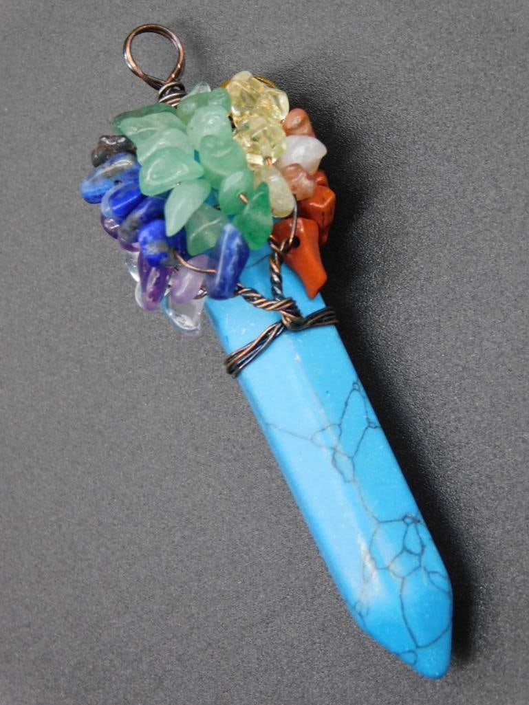 MIXED STONE PENDANT ROCK STONE LAPIDARY SPECIMEN (1 of 2)