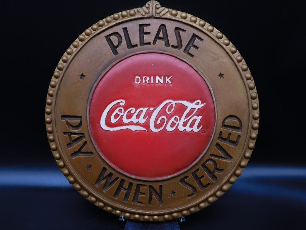 COCA-COLA PLEASE PAY WHEN SERVED PLAQUE (1 of 5)