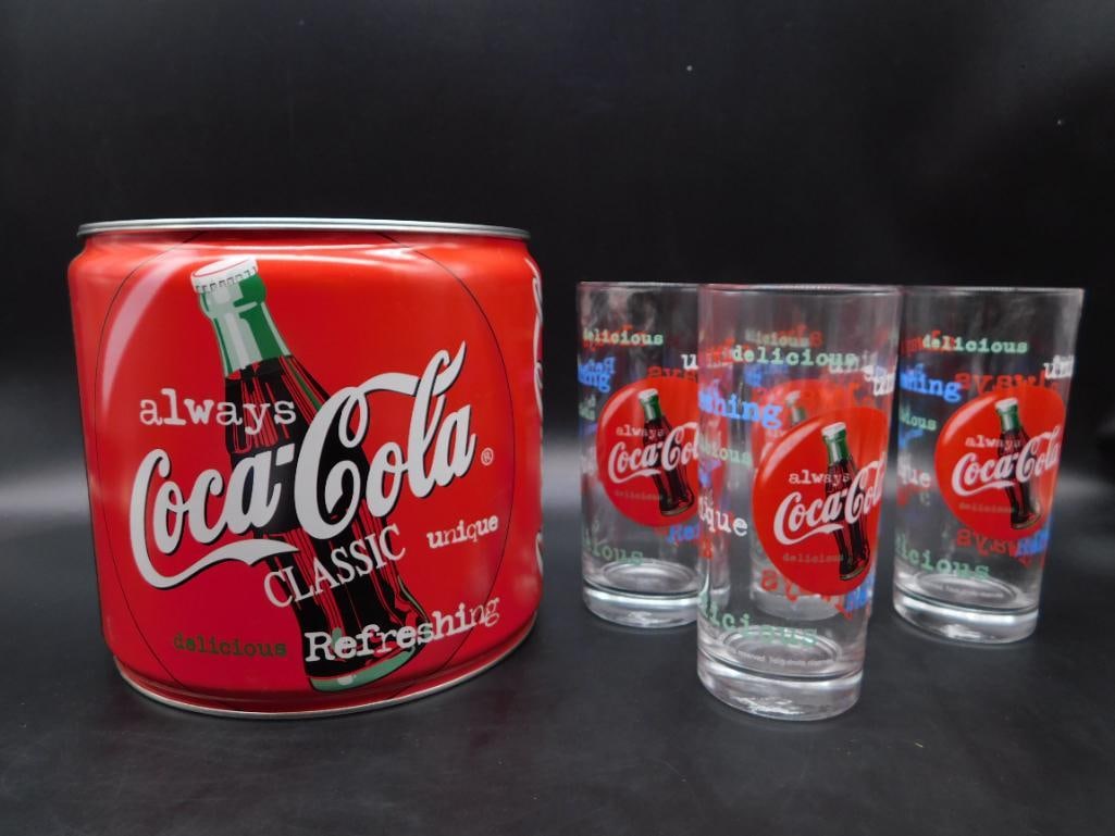 COCA-COLA GLASSES IN CAN CARRYING CASE (1 of 4)