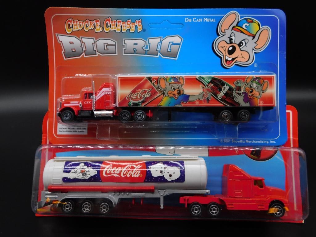 COCA-COLA CHUCK E CHEESE AND POLAR BEAR BIG RIGS SET OF 2: COCA-COLA CHUCK E CHEESE AND POLAR BEAR BIG RIGS SET OF 3