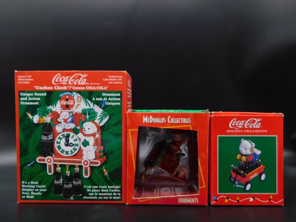 COCA-COLA ORNAMENTS IN ORIGINAL BOXES: COCA-COLA ORNAMENTS IN ORIGINAL BOXES