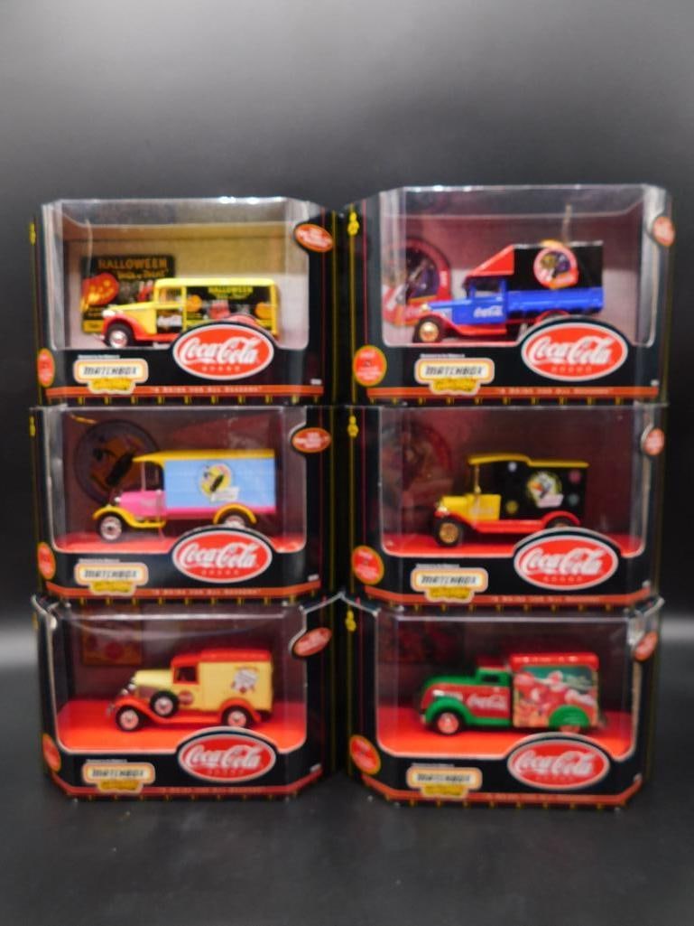 COCA-COLA MATCHBOX DIE CAST COLLECTIBLES LOT OF 6: COCA-COLA MATCHBOX DIE CAST COLLECTIBLES LOT OF 7