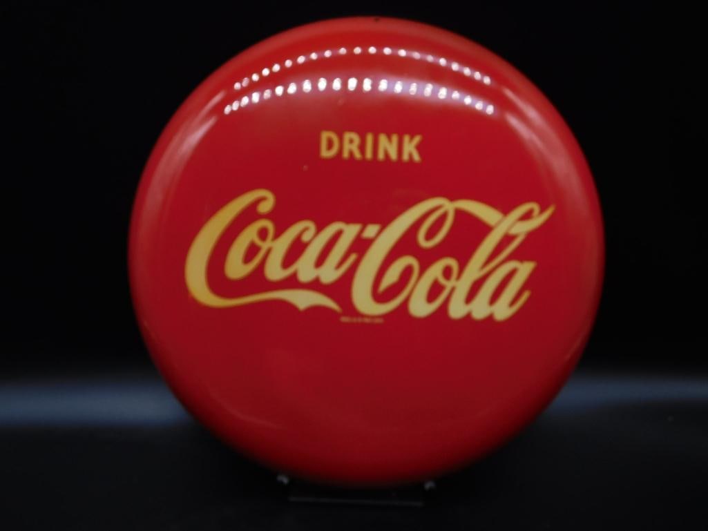 COCA-COLA BUTTON CAP SIGN: COCA-COLA BUTTON CAP SIGN