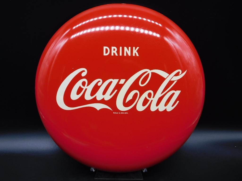 COCA-COLA BUTTON CAP SIGN: COCA-COLA BUTTON CAP SIGN