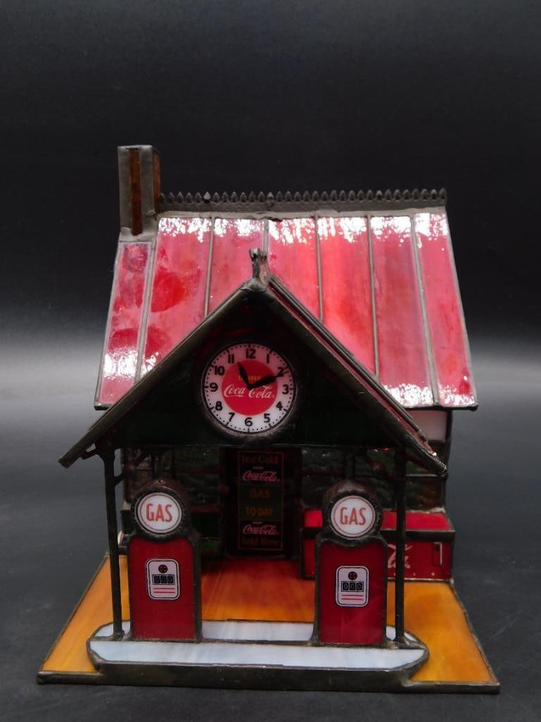 COCA-COLA STAINED GLASS GAS STATION (1 of 3)