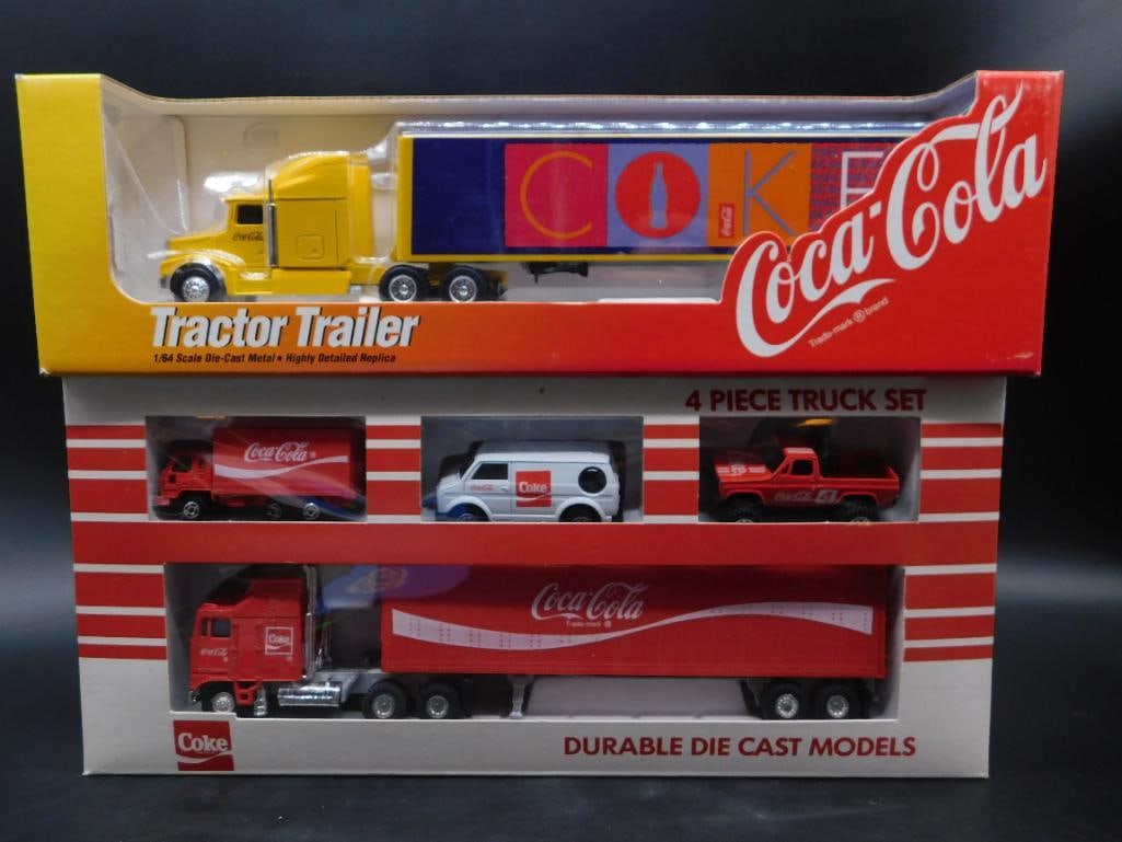 COCA-COLA DIE CAST TRACTOR TRAILERS AND TRUCKS (1 of 2)