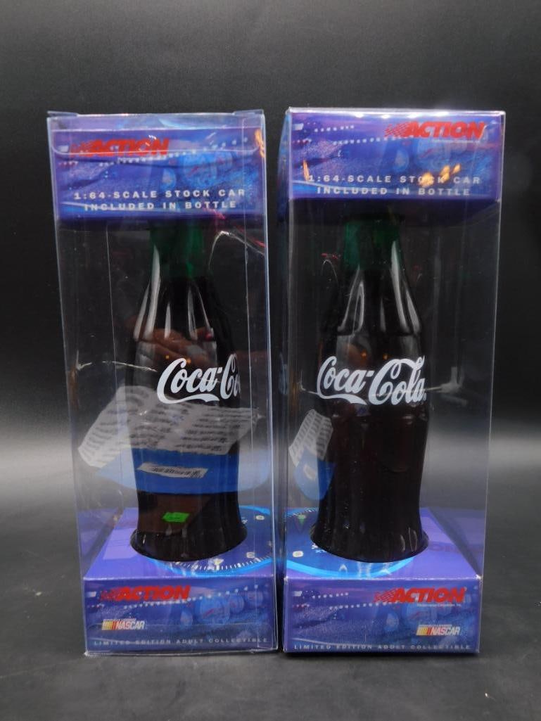 COCA-COLA BOTTLES WITH NASCAR STOCK CAR LOT OF 2: COCA-COLA BOTTLES WITH NASCAR STOCK CAR LOT OF 3