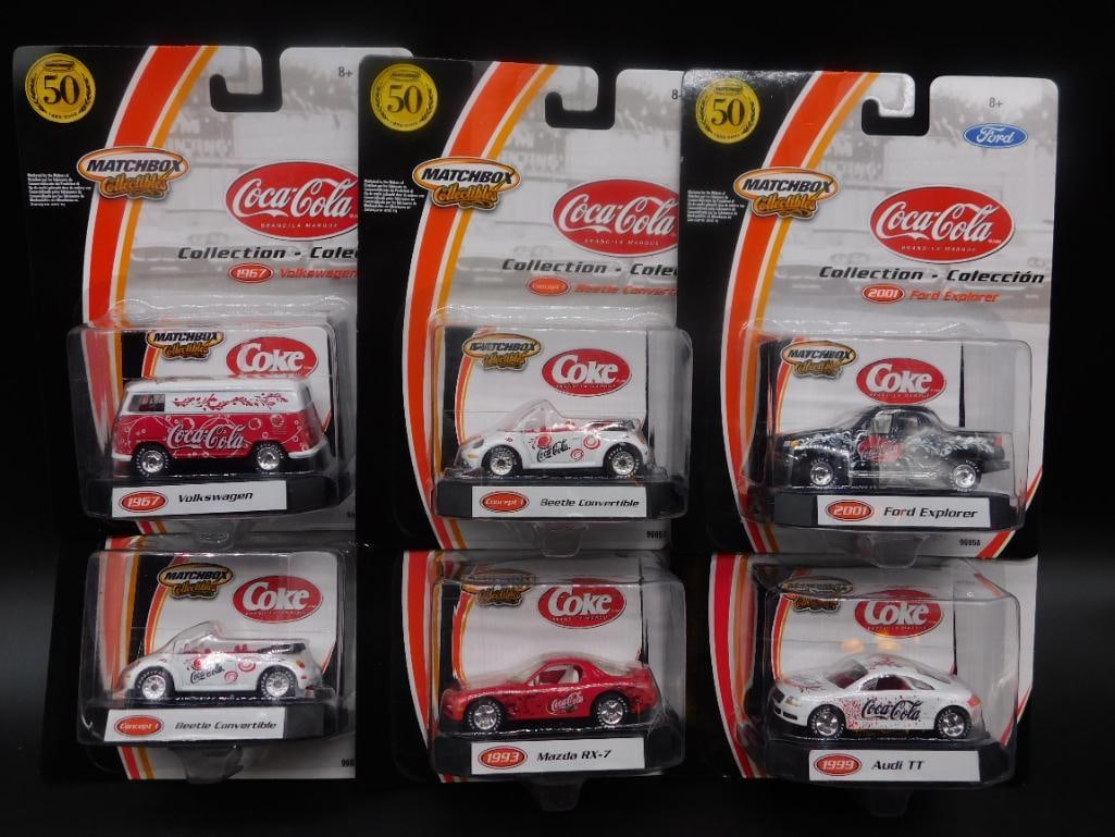 COCA-COLA MATCHBOX DIE CAST CARS LOT OF 6: COCA-COLA MATCHBOX DIE CAST CARS LOT OF 7