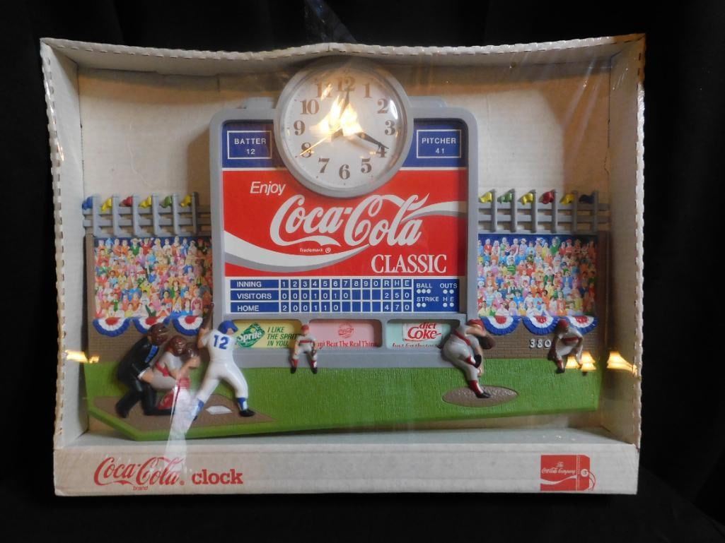 COCA-COLA BASEBALL CLOCK (1 of 4)
