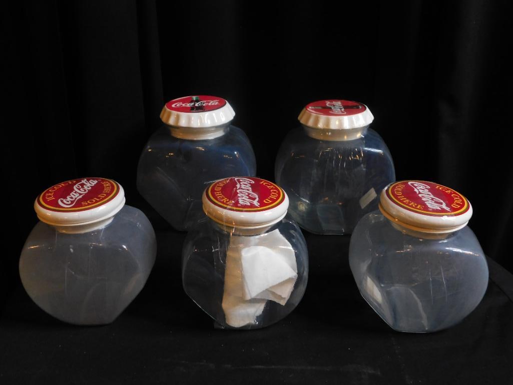 COCA-COLA SMALL CANDY COOKIE JARS LOT OF 5 (1 of 6)