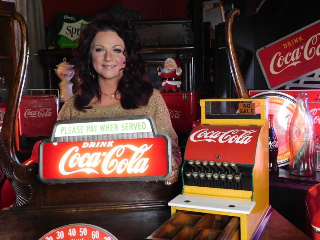 COCA-COLA PLEASE PAY WHEN SERVED LIGHT UP HANGING SIGN VINTAGE ANTIQUE (1 of 9)