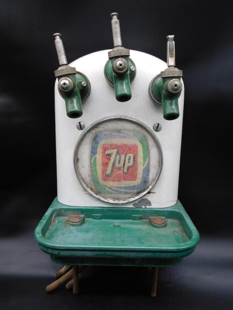 7UP TOMBSTONE STYLE 3 TAP SODA FOUNTAIN VINTAGE ANTIQUE (1 of 6)
