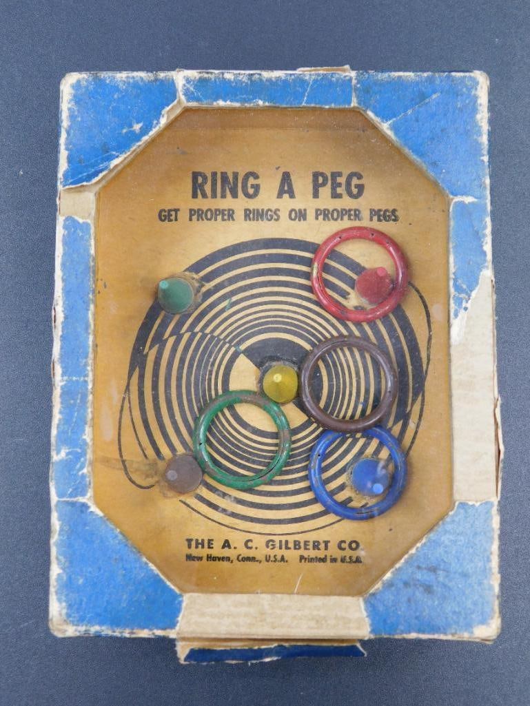 RING A PEG DEXTERITY GAME THE AC GILBERT CO VINTAGE ANTIQUE TOY: RING A PEG DEXTERITY GAME THE AC GILBERT CO VINTAGE ANTIQUE TOY