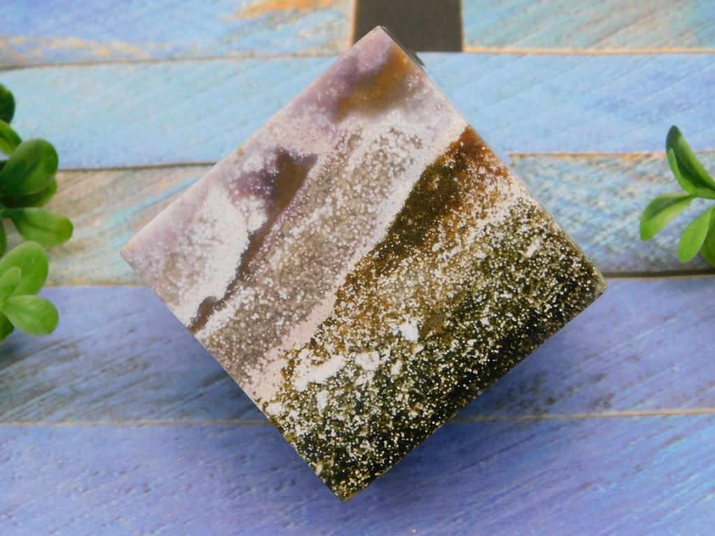 OCEAN JASPER BALANCING CUBE ROCK STONE LAPIDARY SPECIMEN: OCEAN JASPER BALANCING CUBE ROCK STONE LAPIDARY SPECIMEN