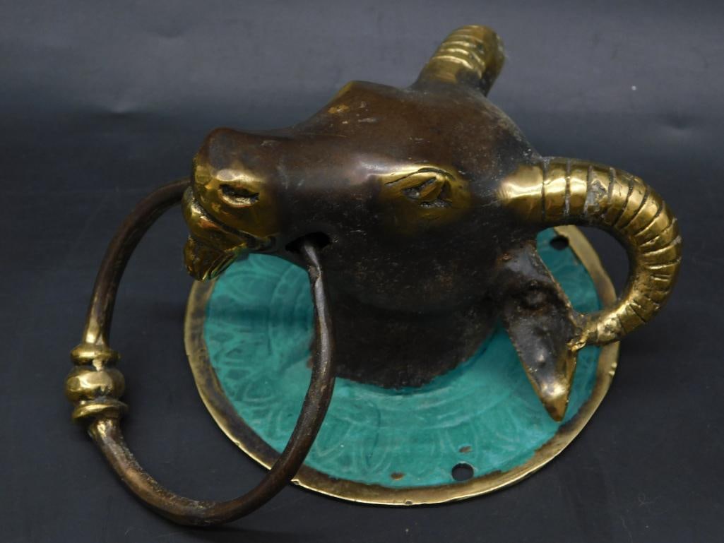 GOAT HEAD DOOR KNOCKER VINTAGE ANTIQUE: GOAT HEAD DOOR KNOCKER VINTAGE ANTIQUE