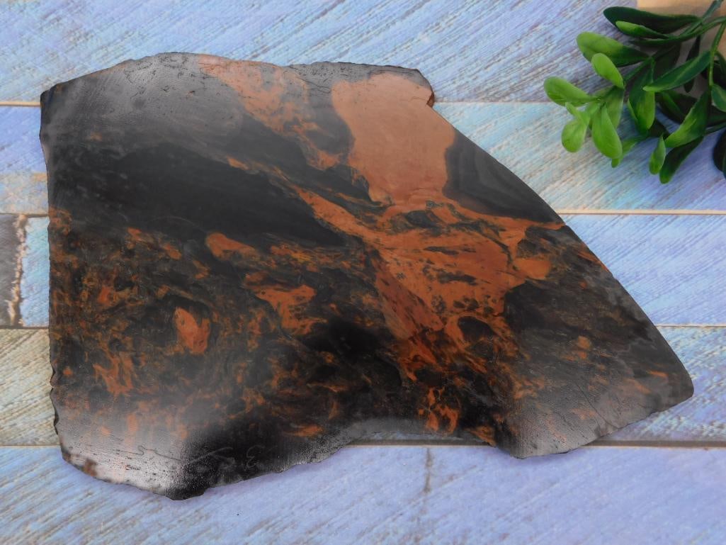 MAHOGANY OBSIDIAN SLAB ROCK STONE LAPIDARY SPECIMEN: MAHOGANY OBSIDIAN SLAB ROCK STONE LAPIDARY SPECIMEN