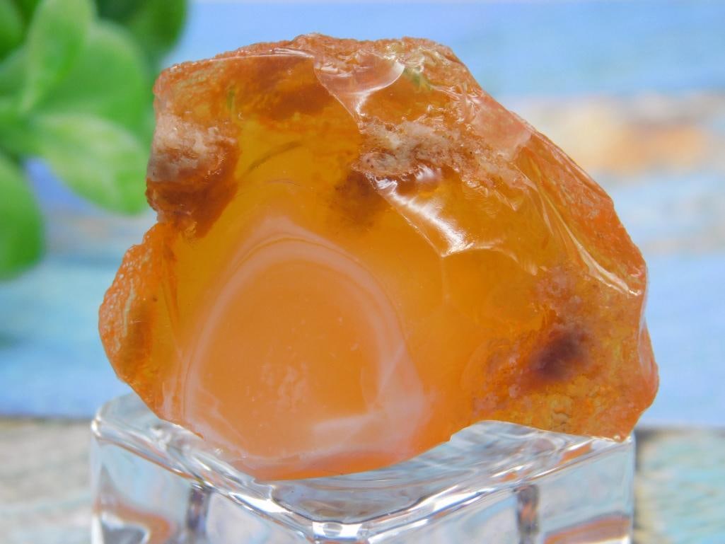 RARE FIRE OPAL ORANGE MEXICAN JELLY PREMIUM QUALITY 90 CARATS ROCK STONE LAPIDARY SPECIMEN (1 of 6)