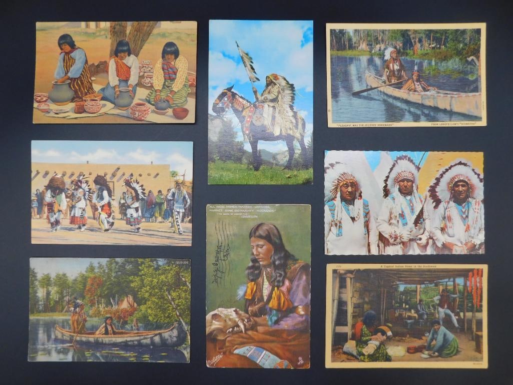 NATIVE PRINT POSTCARDS ARTWORK VINTAGE ANTIQUE (1 of 6)