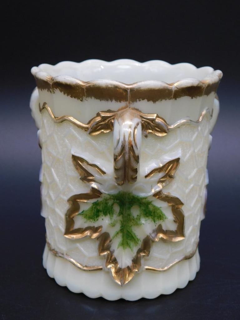 NORTHWOOD CUSTARD GLASS MAPLE LEAF SPOONER VINTAGE ANTIQUE: NORTHWOOD CUSTARD GLASS MAPLE LEAF SPOONER VINTAGE ANTIQUE